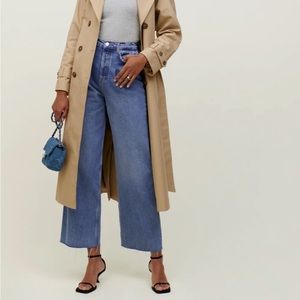 REFORMATION✨ Pleated Reworked High Rise Wide Leg Jeans